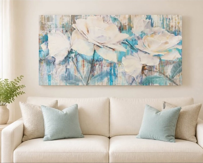 Blue & White Floral Wall Art